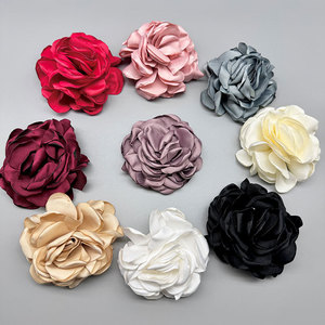 Bordure en tissu à motif de roses 8,5 cm, accessoires capillaires durables pour la confection de bijoux, vêtements et garnitures décoratives - Product Image 1
