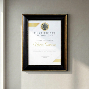 Nordic <b>Frame</b> Premium Black Wooden Certificate <b>Frame</b> Rectangular Vertical Wall Display Elegant Durable Full Color Offset <b>Printing</b> - Product Image 1