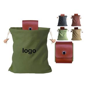 Bolsa de Lona Clásica Portátil con Estampado en Relieve para Cosecha de Hongos, Plegable para Exteriores, con Cordón y Correa de Cuero - Product Image 1
