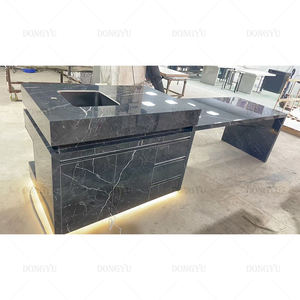 Высококачественные мраморные дизайнерские шкафы, кухонные островные Современные Столешницы, роскошные кухонные шкафы с мраморным дизайном - Product Image 3