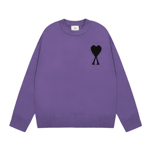 <span class=keywords><strong>Ami</strong></span> Spring – <span class=keywords><strong>pull</strong></span> tricoté en Jacquard de style européen, col ras du cou, motif petit cœur, nouveau modèle, coupe ample pour femmes - Product Image 6