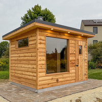 Sauna Triunity haut de gamme, sur mesure, en cèdre rouge canadien/huile de pin, sauna traditionnel extérieur en bois avec bain froid