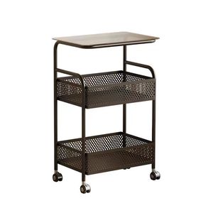 Carrito de almacenamiento utilitario de <span class=keywords><strong>3</strong></span> niveles de Metal personalizado al por mayor, organizador de mesa auxiliar, carrito de almacenamiento, escritorio rodante con ruedas de bloqueo - Product Image 2