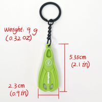 Llavero de PVC estilo deportivo OEM con aletas de natación y buceo, accesorios de alta calidad, ecológicos, de goma suave, para bolsos