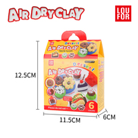 Kit d'argile à séchage à l'air Loufor, 6 couleurs, argile à modeler ultra légère non toxique pour enfants, pour la création de cupcakes, beignets, macarons, cadeau éducatif