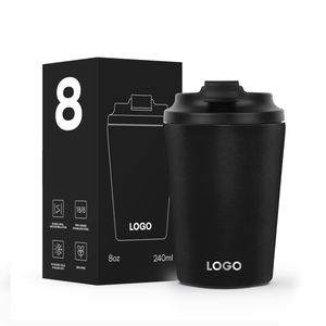 Gobelet isotherme en acier inoxydable rose de 350 ml (12 oz) Half Million Cup, tasse à café réutilisable avec couvercle à logo pour les voyages - Product Image 1