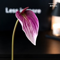 Anggrek Anthurium Modern Realistis Besar, Batang Panjang 73cm, Bunga Merah Lembut Buatan dari EVA, Dekoratif Ramah Lingkungan untuk Pernikahan dan Dekorasi Rumah