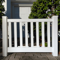 Clôture en PVC moderne et élégante, respectueuse de l'environnement, pour bordure de pelouse extérieure, résistante aux UV et aux rongeurs, 4 pieds x 8 pieds, modélisation 3D