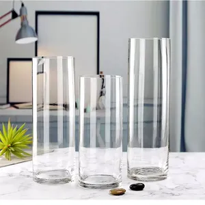 <span class=keywords><strong>Vase</strong></span> <span class=keywords><strong>en</strong></span> <span class=keywords><strong>verre</strong></span> cylindrique transparent géant LUYI, hauteurs 30, 40, 50, 60 cm, diamètres 10, 20, 25, 30 cm, pour mariage, grand modèle droit - Product Image 3