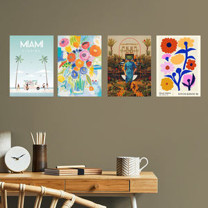 Nouvelle arrivée jardin Style métal affiches Club mur Art <span class=keywords><strong>fleurs</strong></span> <span class=keywords><strong>et</strong></span> plantes étain impression aimant système de suspension personnalisé métal Art impression - Product Image 5