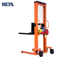 Chariot élévateur semi-électrique KEYI avec batterie au plomb-acide, déplaceur latéral hydraulique, hauteur de levage de 1,6 m à 3,5 m, 24 V