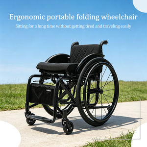 <span class=keywords><strong>Fauteuil</strong></span> roulant sportif pliable en aluminium léger, chaise <span class=keywords><strong>de</strong></span> mobilité manuelle portable <span class=keywords><strong>pour</strong></span> adultes handicapés - Product Image 6