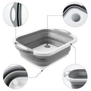 Nueva herramienta de tabla de cortar de cocina, escurridor plegable, multifunción, 2 en 1, tabla de cortar con bandeja - Product Image 5