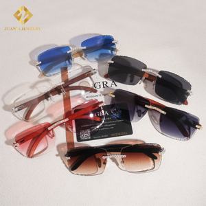 Gafas de Sol con Lentes de Color y Diamantes Moissanite 2025, Gafas sin Montura con Diamantes Moissanite, Gafas de Sol de Plata 925 con Diamantes Moissanite - Product Image 5