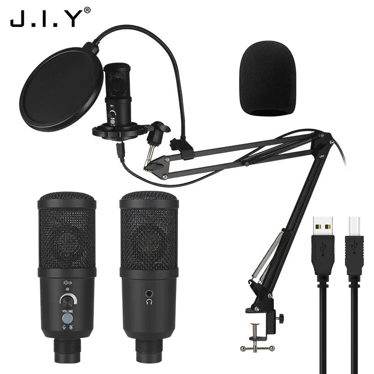 BM-66 Condenser USB Microphone Kit With Adjustable Arm Stand Shock Mount for Computer YouTube Voice 192KHz/24bit