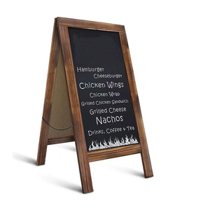 <b>Large</b> Erasable Foldable Wood <b>Chalkboard</b> Sign for Cafe Restaurant Sidewalk Decor Blackboard Advertising for Restaurant Decor - Product Image 2