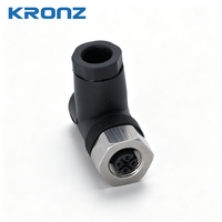 Connecteur de câblage sur site KRONZ M12 4 broches femelle à code A, connexion à vis, IP67, pour capteur industriel, actionneur, automatisation