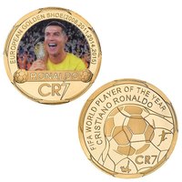 Koin Peringatan Berlapis Emas 24K Desain Bintang Sepak Bola PT Soccer 10 Model, Penjualan Terlaris 2026 untuk Koleksi