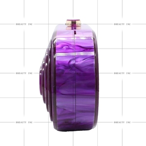 กระเป๋าคลัทช์อะคริลิคสำหรับผู้หญิงกระเป๋าสะพายไหล่ทรงเปลือกหอยกระเป๋าถือหินอ่อนแวววาว - Product Image 3