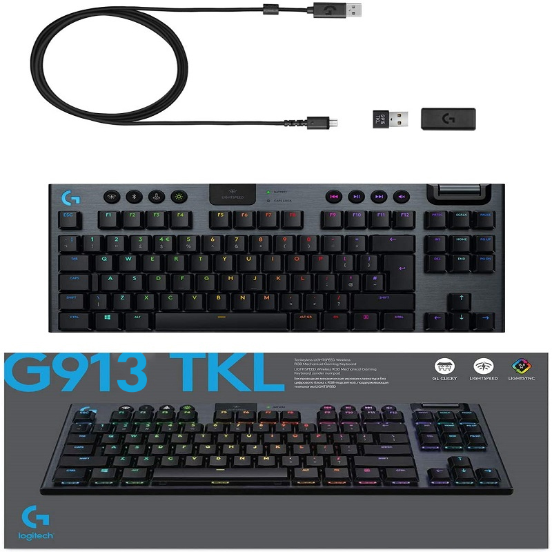 Logitech G913 TKL RGB Gaming Keyboard - 60% Mini Wireless