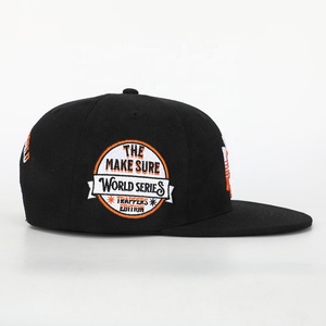 Bán Sỉ 6 Tấm Mũ Lưỡi Trai Vành Phẳng Cho Nam Chất Lượng Cao Theo Yêu Cầu Mũ Lưỡi Trai Hip Hop Acrylic Màu Đen Thêu Logo 3D - Product Image 4