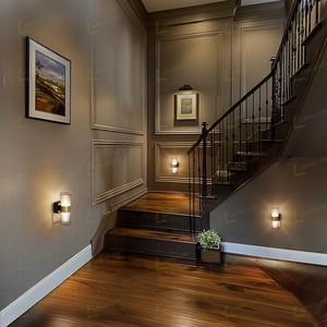 Applique murale LED en acrylique de luxe LOHAS, lampe de nuit blanc doux 3000K, intensité réglable, contrôle par capteur, <span class=keywords><strong>prise</strong></span> secteur, chambre à coucher, couloir - Product Image 5