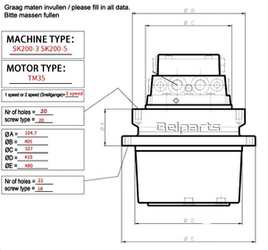 มอเตอร์ขับเคลื่อนสุดท้าย TM35VL GM35VL สำหรับรถขุด รุ่น YN15V00007F1 - Product Image 2