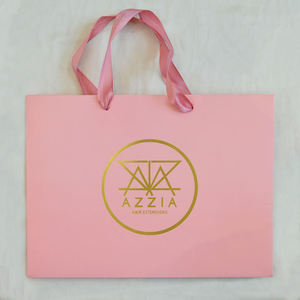 Sacs en papier cosmétiques de luxe personnalisés avec logo privé, sacs cadeaux recyclables, sacs de shopping avec ruban, fabriqués en carton - Product Image 1