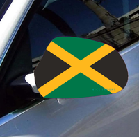 Housse de protection pour rétroviseur de voiture avec drapeau de la Jamaïque (ensemble de 2 pièces), tissu extensible avec bords renforcés, style patriotique