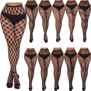 Collants sexy transparents en nylon à haute élasticité, résille florale en dentelle pour femme, vente en gros - Product Image 2
