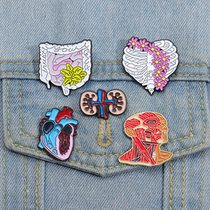 Bloemenorganen Email Pinnen Custom Ribbenkast Hart Darm Zenuwstelsel Broches Revers Badge Medische Sieraden Cadeau Drop Shipping - Product Image 1