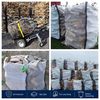 Sac en filet ventilé pour bois de chauffage, sac FIBC Jumbo de 1500 kg pour le stockage du bois, robuste, traité anti-UV, réutilisable, Saco Lena