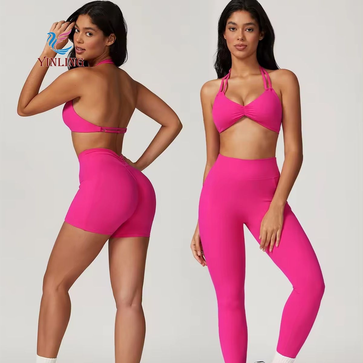 2025New Women's Yoga Set Quick Dry Fitness Bra Top Gym Leggings Cross Sports High Waist Jogging Pants Custom logo Yoga Vest Suit