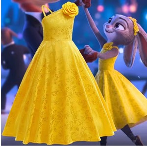Disfraz de Cosplay de Judy Hopps, Oficial de Zootopia <span class=keywords><strong>2</strong></span>, para Niñas, Vestido Amarillo de Princesa, Disfraz para Fiesta de Halloween - Product Image 1