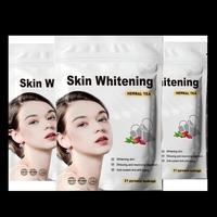 Thé de beauté aux herbes pour éclaircir la peau, 21 sachets pyramidaux, éclaircissement naturel de la peau pour adultes, avec écorces de mandarine déchiquetées et rose rouge