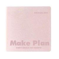 Carnet portable carré en PU, 80 feuilles (40 quadrillées + 40 pages vierges) – Journal de planification pour étudiants