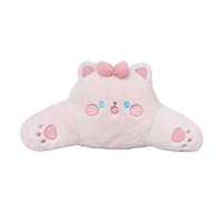 Coussin de soutien lombaire confortable en coton PP avec broderie de dessin animé, motif lapin et chat mignon, pour appuie-tête de voiture hiver
