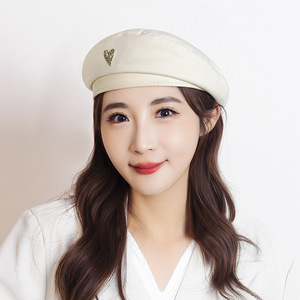 Heart Shape Beret For Women Black Woolen Warm Autumn Winter Hat Spring Fall Fashion Female - Product Image 3