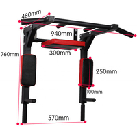 Barre de traction murale horizontale pliable en acier 3-en-1 avec construction robuste, capacité de 200 kg pour l'entraînement de force à domicile
