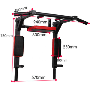 3 en 1, barra de barbilla montada en la pared plegable Horizontal, barra de dominadas, equipo de entrenamiento de fuerza, accesorios de Fitness para el hogar - Product Image 2