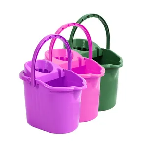 Özelleştirilmiş 15 litre PP plastik pembe paspas kova ve Wringer