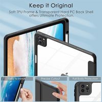 Coque Ultra Hybrid pour iPad Pro 12.9 11 pouces avec porte-crayon, coque arrière transparente antichoc pour étui ipad pro