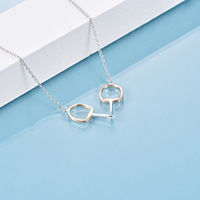 Bijoux de mode 925 Sterling Silver Two Tone Simple Horse Snaffle Chokers Collier