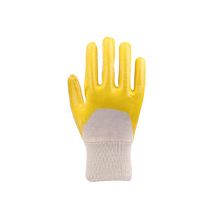 GLOVEMAN Amarillo impermeable antideslizante resistente al aceite trabajo industrial jardín seguridad trabajo algodón Nitrilo Guante recubierto - Product Image 2