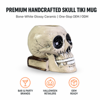 Tasses en céramique à double paroi Geeki Tiki Série Horreur 750 ml – Porcelaine écologique réutilisable, compatible micro-ondes, pour fêtes