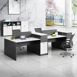 Özelleştirilebilir yeni ofis mobilyaları ofis iş istasyonları şirket personel masaları 4 kişi masası tasarımcı modelleri beyaz - Product Image 3
