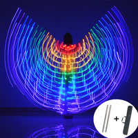 Ailes de danse LED colorées en forme de papillon pour la danse orientale, costume de danse du ventre, Pâques, Noël, Halloween, avec lumières