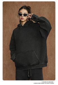 100% Cotton 380gsm Over2026 OEM High Quality 100% Cotton 3D Embossed Winter Heavy Weight <b>Hoodie</b> For <b>men</b> - Product Image 2