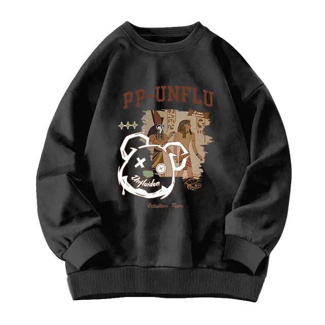 Manufacturer Custom Graphic 100% Cotton Anime Clothing  Heavyweight Hoodies Oversize Plain Men'S Oversize Crewneck Sweatshirt