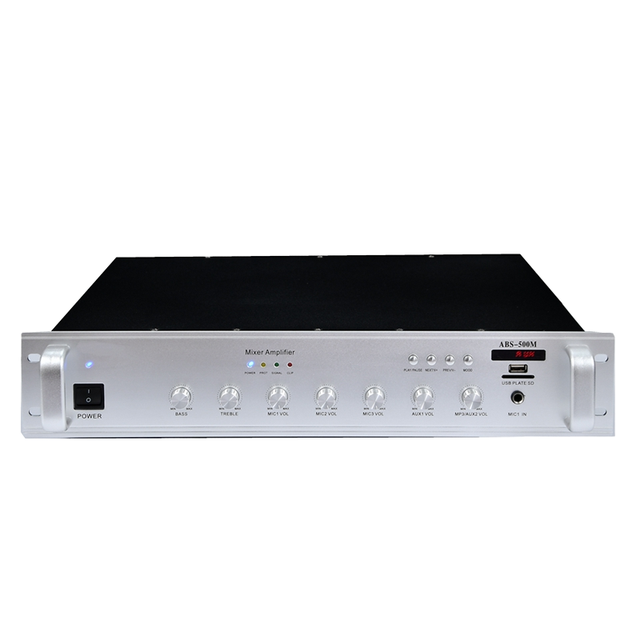 ABS-500M Professional PA Amp System 70V 100V 500W USB/SD Public Address Amplifier With Remote Control for Hall Room/School/Shop